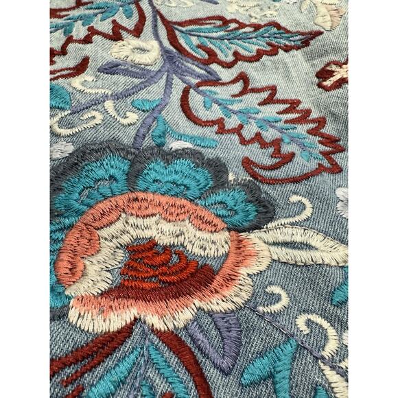 Johnny Was Workshop Jean Jacket Womens XL Oman Embroidered Floral - Picture 9 of 12